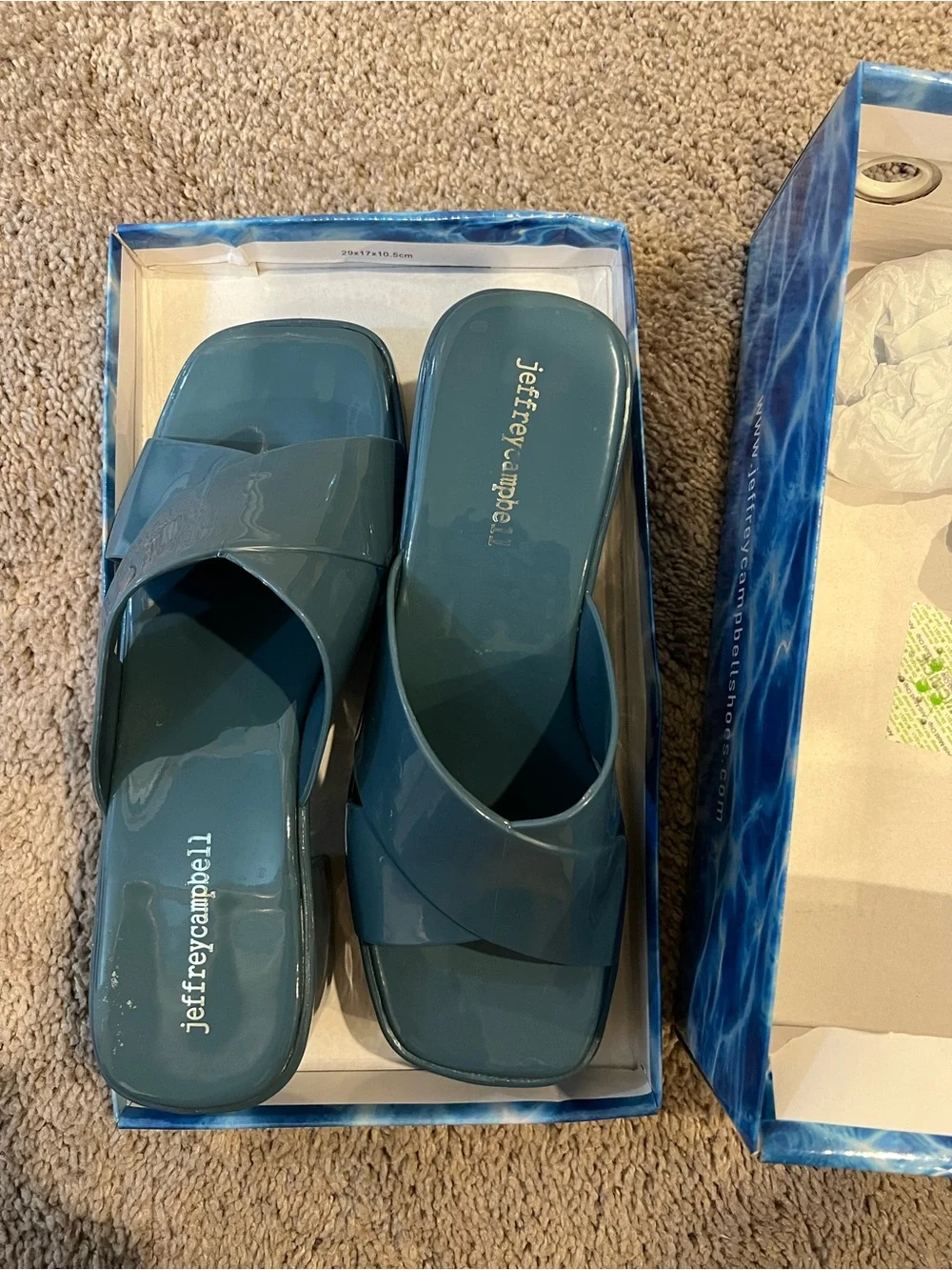 Jeffrey Campbell Blue Platform Jelly Heels - Women's Sandals